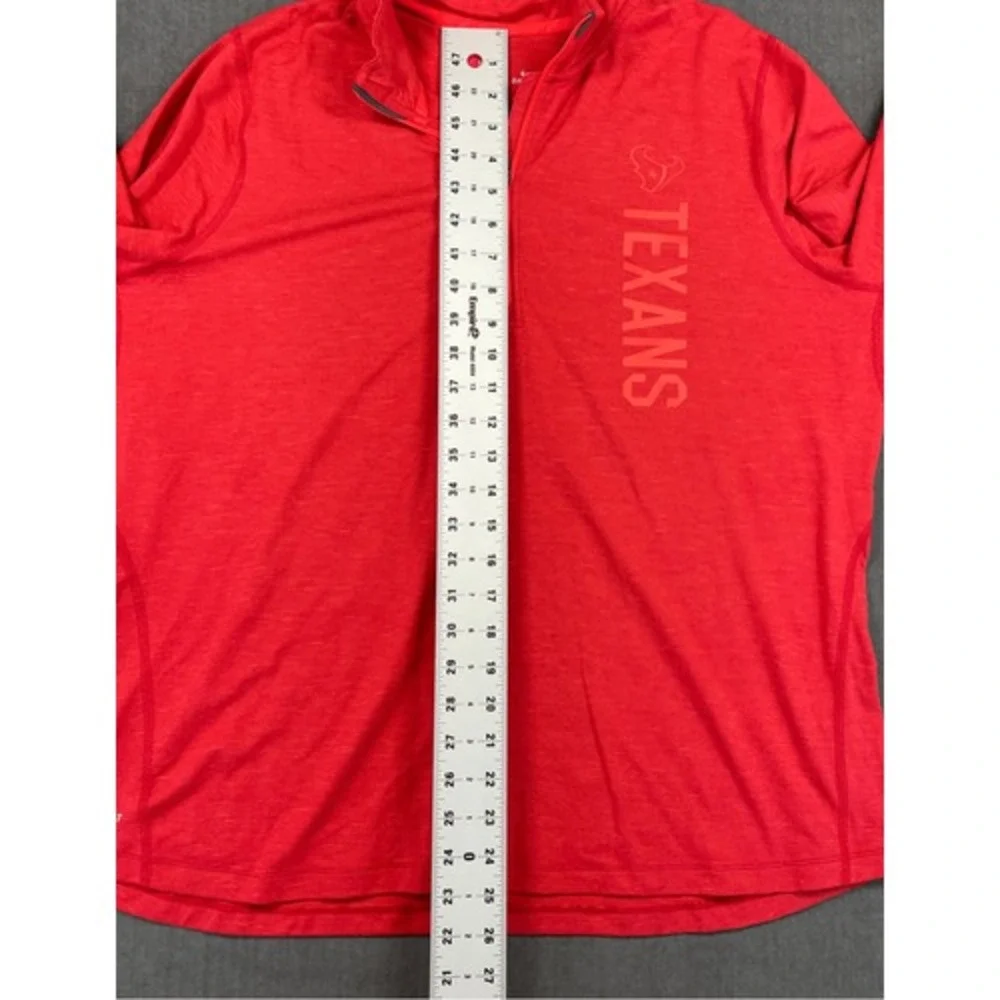 Nike‎ Houston Texans Quarter Zip Pullover Long Sleeve T Shirt Mens 2XL Red NFL